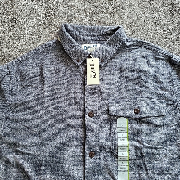 Duluth Shirt Mens Extra Large Blue Gray Button Up Flannel Free Swinging - Picture 1 of 12